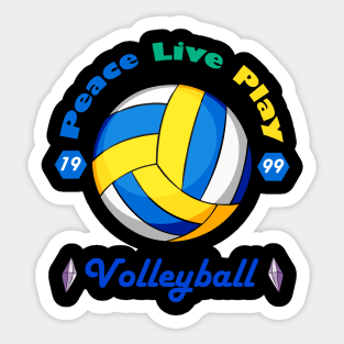 Peace And Live And Love Volleyball Sticker